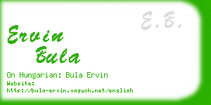 ervin bula business card